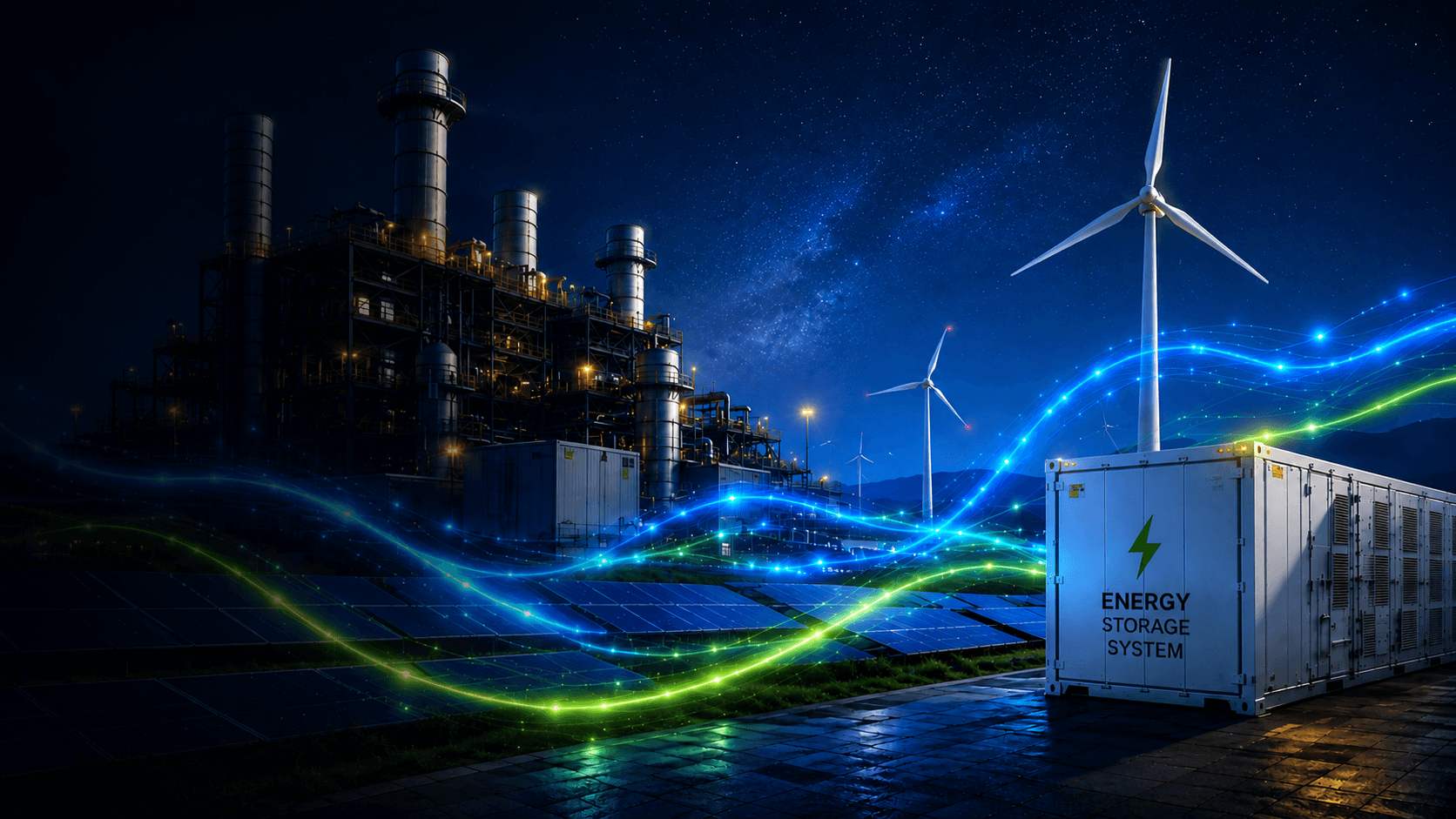 Integrated TPS energy solutions combining power generation, renewable energy, battery storage, and electrical infrastructure